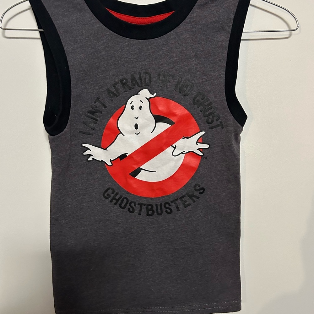 Ghostbusters Kids Sleeveless Shirt - Gray and Black
